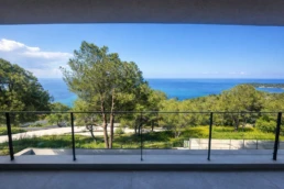 Luxury covered balcony with sea view at Astria Villas rental
