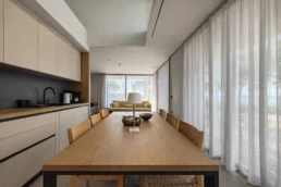 Luxury dining area with sea view at Astria Villas rental