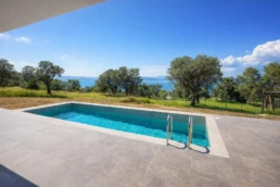 Villa rental Halkidiki &ndash; living room with sea view at Astria Villas